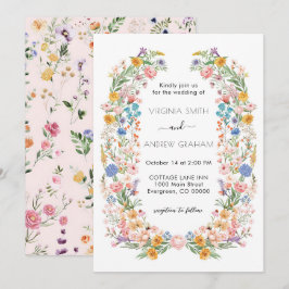 Invitación Elegante Primavera Flor Silvestre Meadow Boda Jard