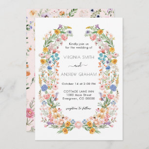 Invitación Elegante Primavera Flor Silvestre Meadow Boda Jard