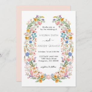 Invitación Elegante Primavera Flor Silvestre Meadow Boda Jard
