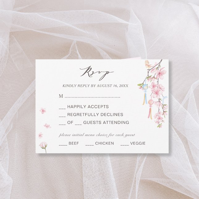 Invitación Elegante Primavera Flower Wedding RSVP (Subido por el creador)