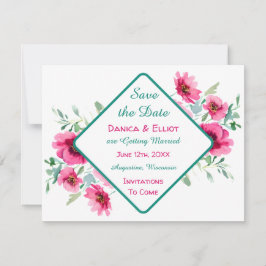 Invitación Elegante Primavera Pink Floral Wedding Save the Da