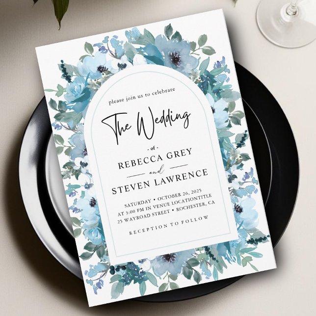 Invitación Elegante primavera polvoriento boda floral blanco  (Subido por el creador)