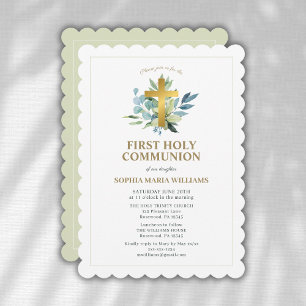 Invitación Elegante Primera Comunión Sagrada
