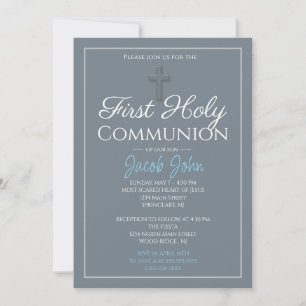 Invitación Elegante primera comunión sagrada invita a los niñ