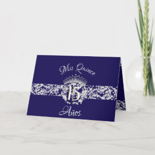 Invitación Elegante Princesa Azul Real Quinceanera