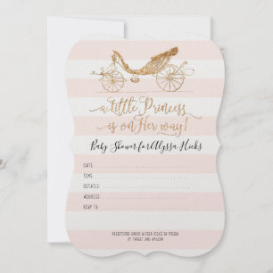 Invitación Elegante Princesa Carriage Gold Baby Shower