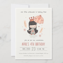 Invitación Elegante princesa de boho de óxido en nubes cumple