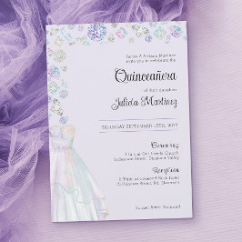 Invitación Elegante Princesa del Diamante Quinceanera y Masa