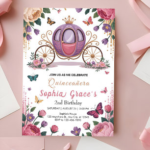 Invitación Elegante Princesa Floral