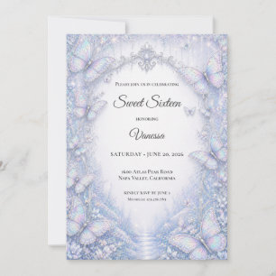 Invitación Elegante Princesa Iridescente Dulces 16