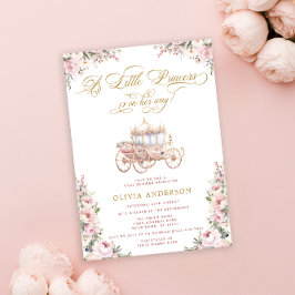 Invitación Elegante Princesa Rubor Rosa Baby Shower