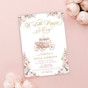Invitación Elegante Princesa Rubor Rosa Baby Shower