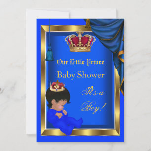 Invitación Elegante Principito Baby Shower Niño Azul 2