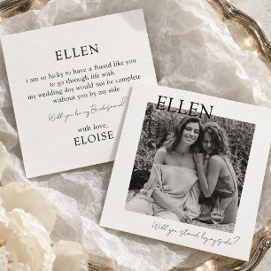 Invitación Elegante Propuesta de Dama de Honor con Foto ¿Será