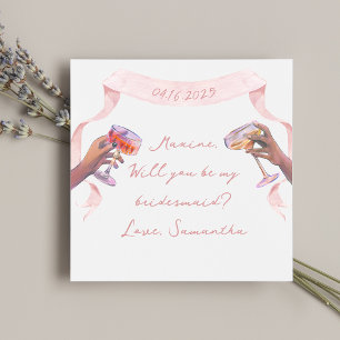 Invitación Elegante propuesta de dama de honor Notecard manus
