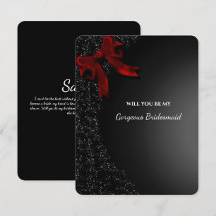 Invitación Elegante propuesta de la dama de honor negra de va