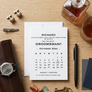 Invitación Elegante propuesta de padrino de calendario