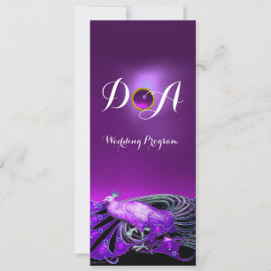 INVITACIÓN ELEGANTE PÚBLICO EN MONOGRAMA BODA NEGRO EN PURPLE