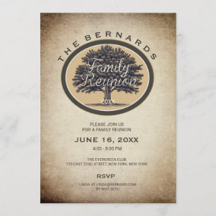 Invitación Elegante pueblo de roble vintage