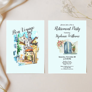 Invitación Elegante pueblo mediterráneo de retiro femenino