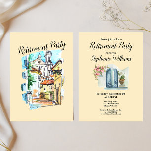 Invitación Elegante pueblo mediterráneo de retiro femenino