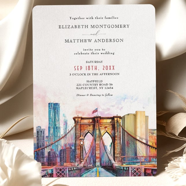 Invitación Elegante puente de Brooklyn en Nueva York (Subido por el creador)