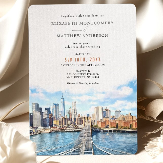 Invitación Elegante puente de Brooklyn en Nueva York (Subido por el creador)