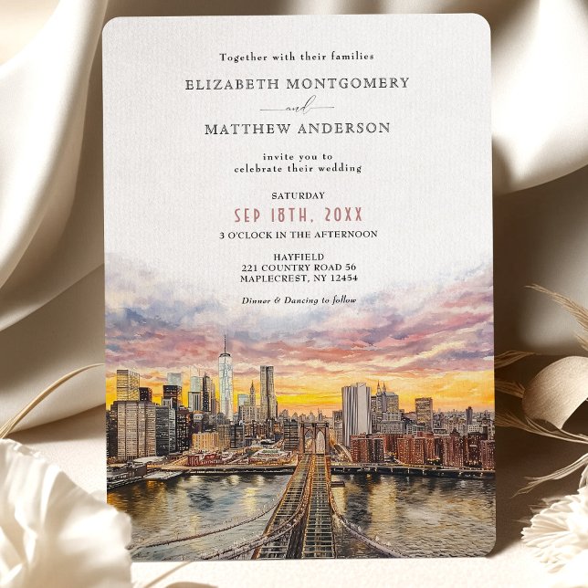 Invitación Elegante puente de Brooklyn en Nueva York (Subido por el creador)