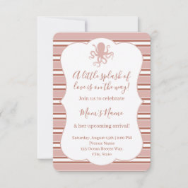 Invitación Elegante Pulpo Marino Rayado Baby Shower I