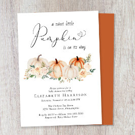 Invitación Elegante Pumpkin Floral Baby Shower