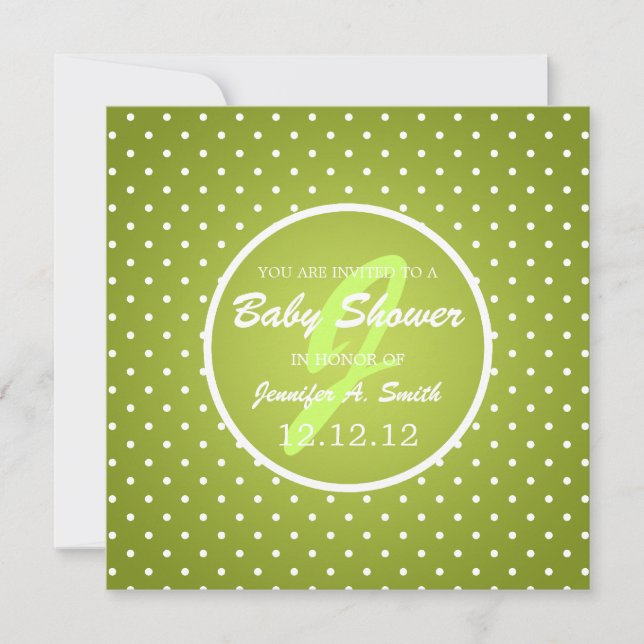 Invitación Elegante punto de polka neutral de Baby Shower ver (Anverso)