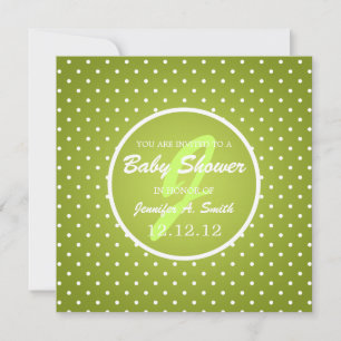 Invitación Elegante punto de polka neutral de Baby Shower ver