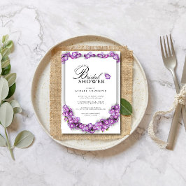 Invitación Elegante Purplemoon Lilac Arch Floral Bridal Showe
