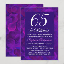 Elegante Púrpura 65 y Fiesta de jubilación retirad