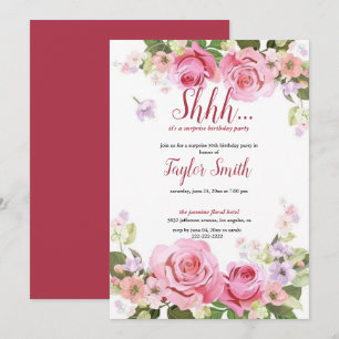Invitación elegante púrpura para fiesta sorpresa f