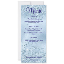 Elegante Purpurina azul bebé y menú Boda Relieve m
