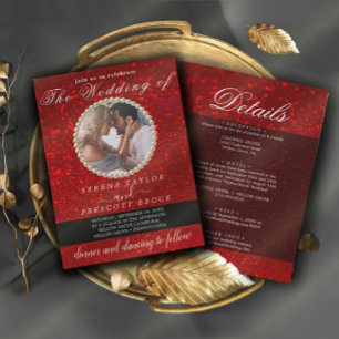 Invitación Elegante Purpurina Boda de fotografía caligráfica