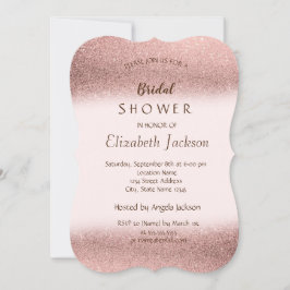 Invitación Elegante Purpurina Bokeh Bridal Shower