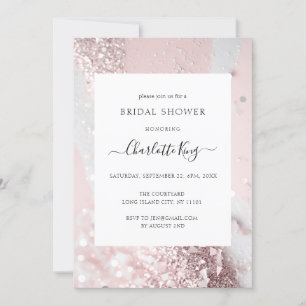 Invitación Elegante Purpurina Bridal Shower