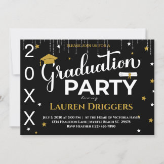 Invitación Elegante Purpurina de año de foto graduado de escu