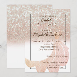 Invitación Elegante Purpurina de Bokeh de Moda, ducha de novi