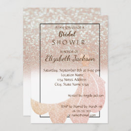 Invitación Elegante Purpurina de Bokeh de Moda, ducha de novi