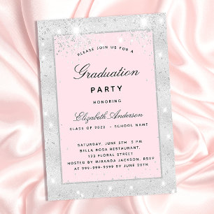 Invitación Elegante purpurina de lujo de plata de fiesta de g
