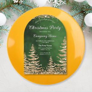 Invitación Elegante Purpurina de Moda dorada Pine Fiesta corp