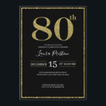 Invitación Elegante Purpurina de Oro 80 cumpleaños<br><div class="desc">Diseño moderno y elegante impreso Elegante Purpurina Gold Invitación 80th Birthday que puede ser personalizado con su texto. Haga clic en el botón "Personalizar" y utilice nuestra herramienta de diseño para modificar esta plantilla. Visita la tienda de Diseño de Arte Gráfico para otros productos que coincidan con este diseño.</div>