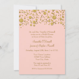 Invitación Elegante Purpurina de oro Confetti ducha de novia