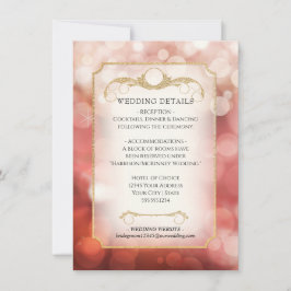 Invitación Elegante Purpurina de oro de Rubor Bokeh Sparkle B