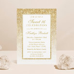 Invitación Elegante Purpurina de oro dulce 16 cumpleaños<br><div class="desc">Celebre con estilo con estas invitaciones a la fiesta de cumpleaños 16 del purpurina de oro,  simple pero muy de moda. Este diseño es fácil de personalizar con la redacción de su evento especial y sus invitados estarán encantados cuando reciban estas fabulosas invitaciones.</div>