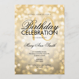 Invitación Elegante Purpurina de oro Fiesta 40 años