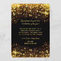 Elegante Purpurina de oro Navidades Fiesta de cena